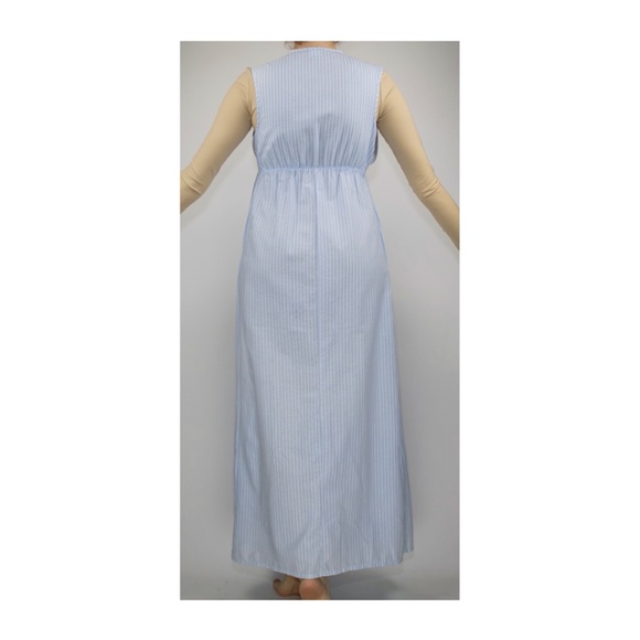 Vintage Lingerie Baby Blue Cotton Prairie Nightie - Picture 3 of 4
